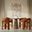 Gwen Luxury Five Piece Counter Height Dining Set with Upholstered Barstools In Rust and Natural