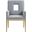 Gwendolyn Linen Textured Fabric Dining Arm Chair In Light Blue and Natural