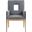 Gwendolyn Linen Textured Fabric Dining Arm Chair In Navy and Natural