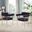 Harmonique Boucle Fabric Metal Arm Chair Set of 2 In Black