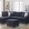 Harmony 99"W Fabric Sectional Sofa In Black