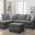 Harmony 99"W Fabric Sectional Sofa In Gray