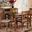 Henry Modern and Contemporary Grey Fabric Upholstered and Walnut Brown Finished Wood 5-Piece Dining Set