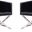 Hollywood Lounge Accent Chair in Black and Polished Chrome (Set of 2)
