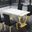 Holstebro 60 Inch Dining Table In Gold and White