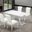 Holstebro Dining Room Set In Silver and White