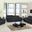 Homeroots Captivating Black Leather Sofa