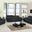Homeroots Captivating Black Leather Sofa Set