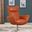 Homeroots Contemporary Orange Leather Lounge Chair