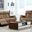 Homeroots Modern Beige Leather Sofa And Loveseat