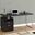 Homeroots Particle Board And Grey Metal Computer Desk