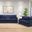 Horizon 2 Piece Slipcovered Living Room Set In Navy Blue
