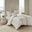 Imani Cotton Printed 3 Piece Queen Comforter Mini Set In Ivory