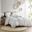Imani Cotton Printed Duvet 3 Piece Full/Queen Cover Set with Chenille In White and Navy