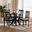 Irene Fabric and Wood 5-Piece Dining Set In Grey and Dark Brown