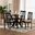 Irene Fabric and Wood 5-Piece Dining Set In Sand and Dark Brown