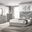 Ives Panel Bedroom Set with LED Headboard In Grey High Gloss
