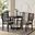 Jamie Modern 5-Piece Dining Set In Grey Fabric and Dark Brown Finished Wood