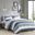 Jaxon Stripe 5 Piece Twin Comforter Set with Bed Sheets In Blue and Grey
