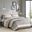 Jaxon Stripe 5 Piece Twin Comforter Set with Bed Sheets In Taupe and Grey