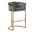Jessica Counter Height Chair In Dark Gray Velvet and Gold Metal Chrome Base
