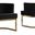 Joe Accent Chair In Black Velvet and Gold Chrome Base