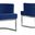 Joe Accent Chair In Navy Blue Velvet and Silver Chrome Base