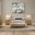 Joinery Upholstered Wall Bedroom Set In Ivory Cream and Natural Oak