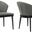 Juno Charcoal Fabric and Black Wood Dining Side Chair Set of 2