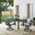 Kaplan 5 Piece Outdoor Dining Set In Mist and Oil Rubbed Bronze