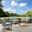 Kaplan 5 Piece Outdoor Loveseat Patio Furniture Set In Mist and Oil Rubbed Bronze