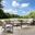 Kaplan 5 Piece Outdoor Loveseat Patio Furniture Set In Oatmeal and Oil Rubbed Bronze