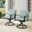 Kaplan Swivel Outdoor Dining Chair Set of 2 In Mist and Oil Rubbed Bronze