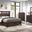 Kenzo 5 Piece Storage Queen Bedroom Set with LED Headboard, Bluetooth Speakers and USB Ports In Walnut