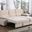 Kipling Beige Velvet Fabric Reversible Sleeper Sectional Sofa Chaise