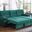 Kipling Green Velvet Fabric Reversible Sleeper Sectional Sofa Chaise