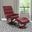 Knight Manual Reclining Swivel Chair and Ottoman In Rouge
