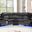 Lacrosse Power Reclining Sectional In Gray and Black