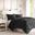 Larkspur Polyester Microfiber Solid Twin Comforter Mini Set In Black/Black