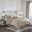 Laurel Polyester Polyoni Pieced 7 Piece King Comforter Set with Pleats In Taupe