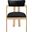 Lavrin Vegan Leather Upholstered Dining Arm Chair Set of 2 In Black and Stained Natural