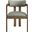 Lavrin Vegan Leather Upholstered Dining Arm Chair Set of 2 In Olive and Stained Walnut