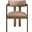 Lavrin Vegan Leather Upholstered Dining Arm Chair Set of 2 In Tan and Stained Walnut