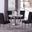 Layla 5 Piece Modern Faux Marble Round Dining Set In Black