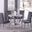 Layla 5 Piece Modern Faux Marble Round Dining Set In Gray