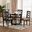 Leda Fabric and Wood 5-Piece Dining Set In Sand and Dark Brown