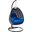 Wicker Hanging Egg Swing Chair In Blue/Black