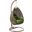 Wicker Hanging Egg Swing Chair In Dark Green/Brown