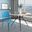LeisureMod Murray Blue Plastic Dining Chair