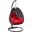 Wicker Hanging Egg Swing Chair In Red/Black